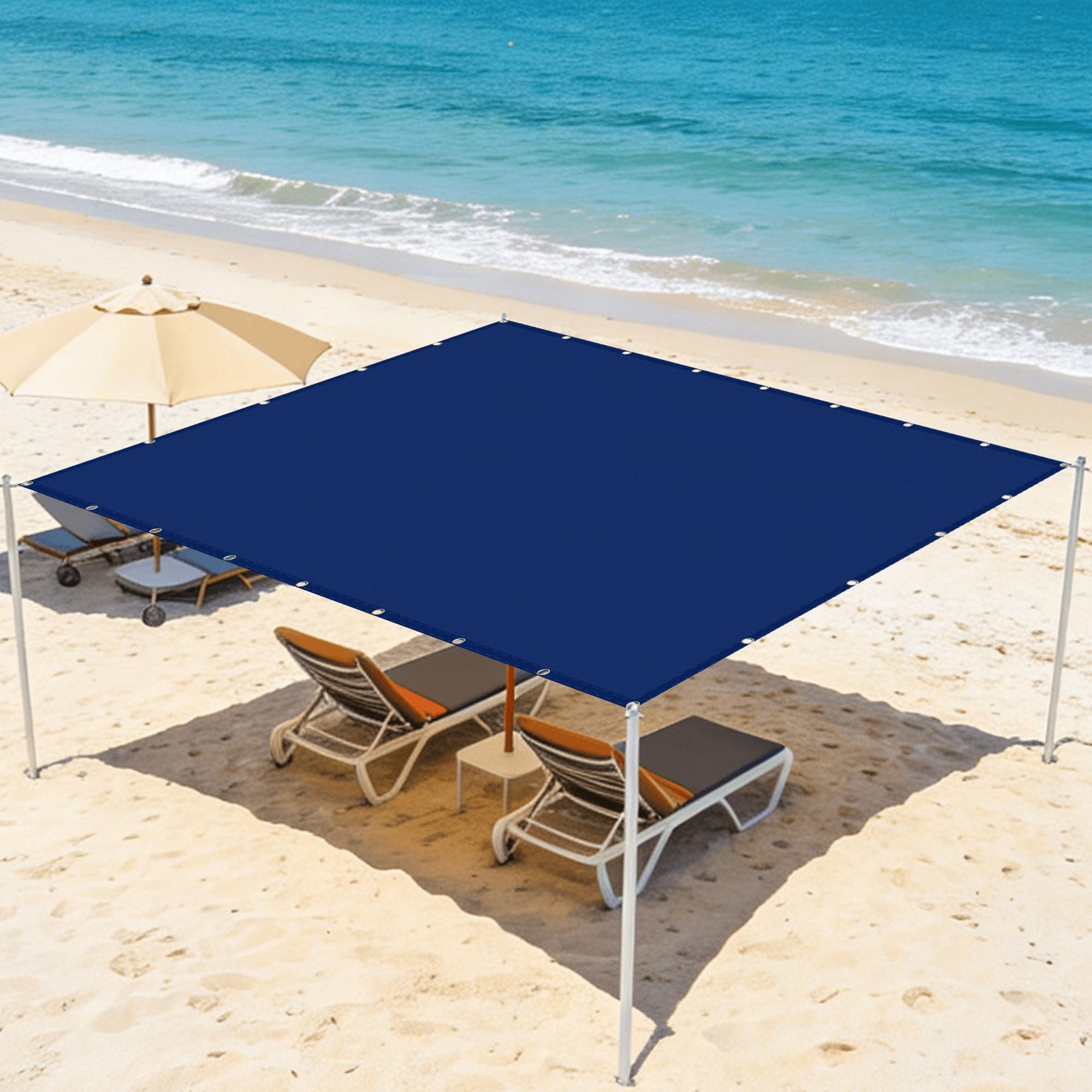 Voiles d'ombrages bleu foncé 120 x 500 cm pour grand jardin