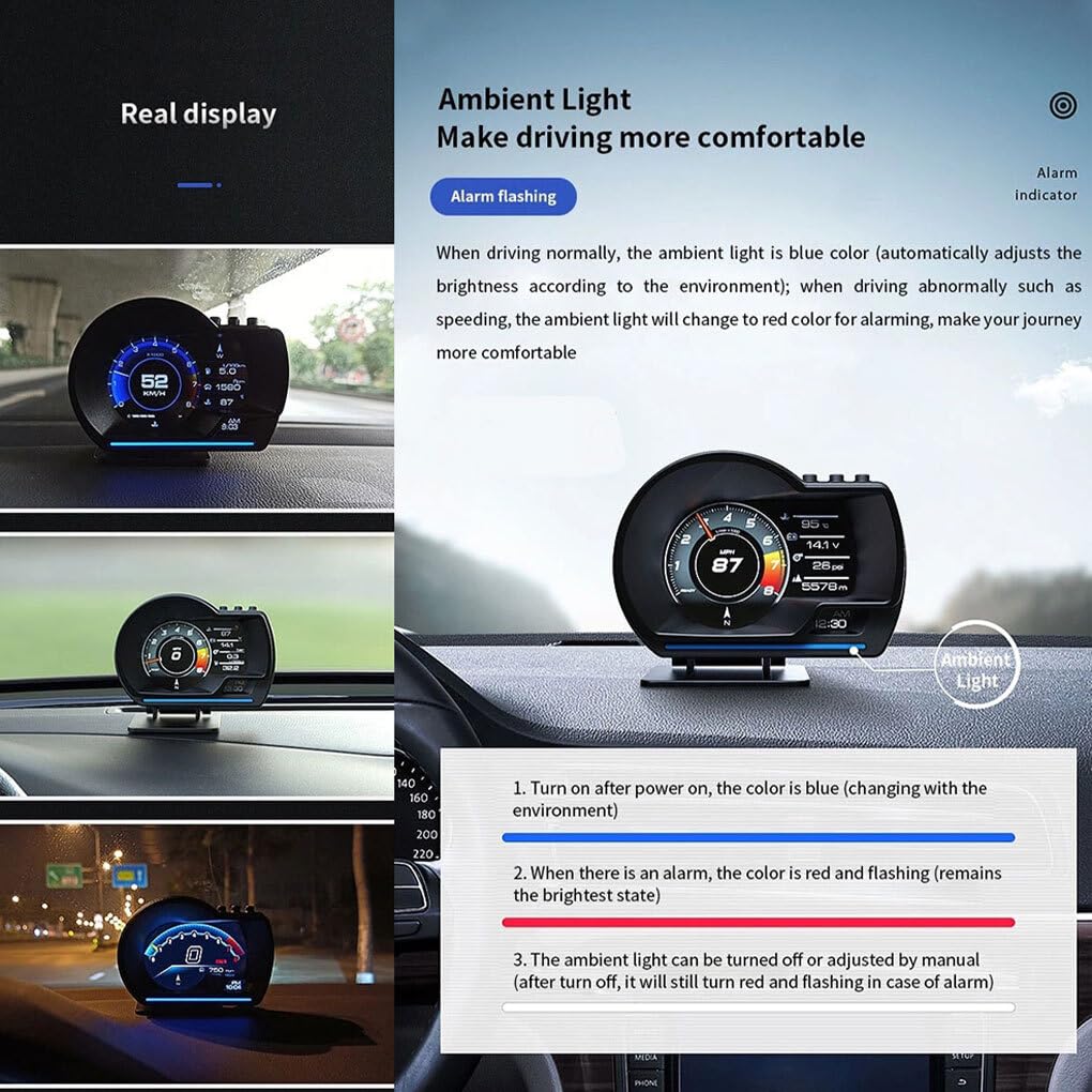 Pantalla HUD Head Up para coche, odómetro, velocímetro, pantalla Hud Head Up para coche, OBD y GPS, medidor inteligente profesional preciso