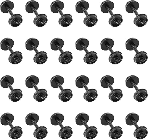 24pcs POM Plastic 33'' Ruedas para Modelo Tren 187 HO Escala Rueda HP28 (escala HO)