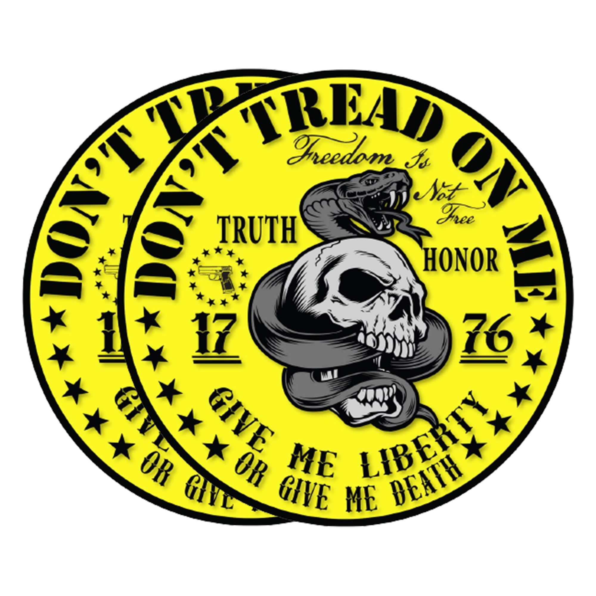 eDesign 2-Pack Don't Tread On Me 1776 Vinyl Sticker Decal - 4 Inches - Dont Tread On Me Sticker for Car Truck SUV Van Window Bumper Wall Laptop Tablet