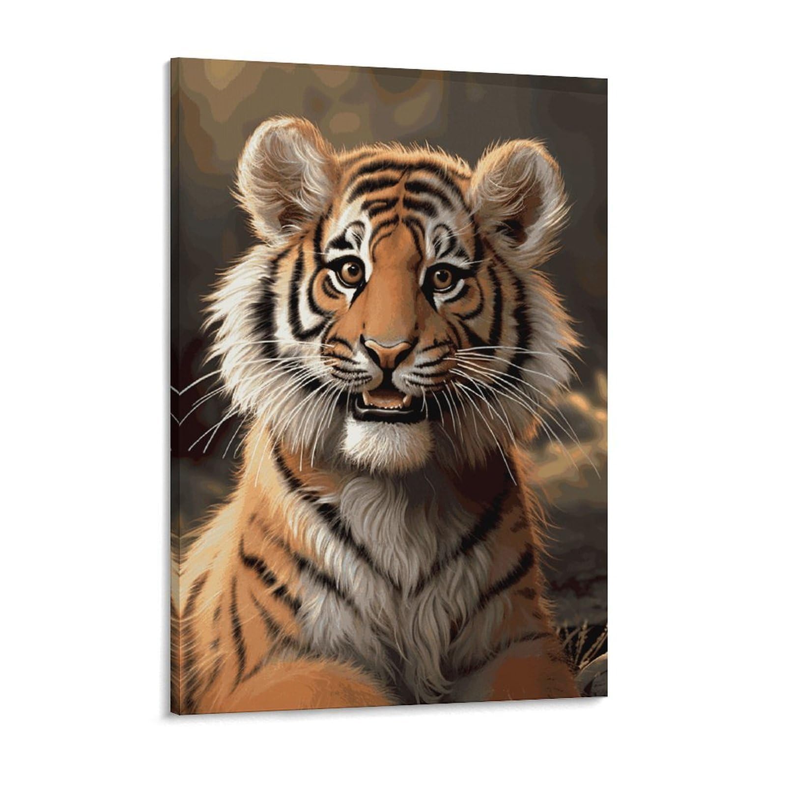 NTVOWPZO Cute Tiger Canvas Wall Art for Bedroom 18x24inch Canvas Prints Artwork for Walls Modern Picture Artwork Painting for Living Room Aesthetic Wall Paintings for Bathroom Kitchen Office Decor