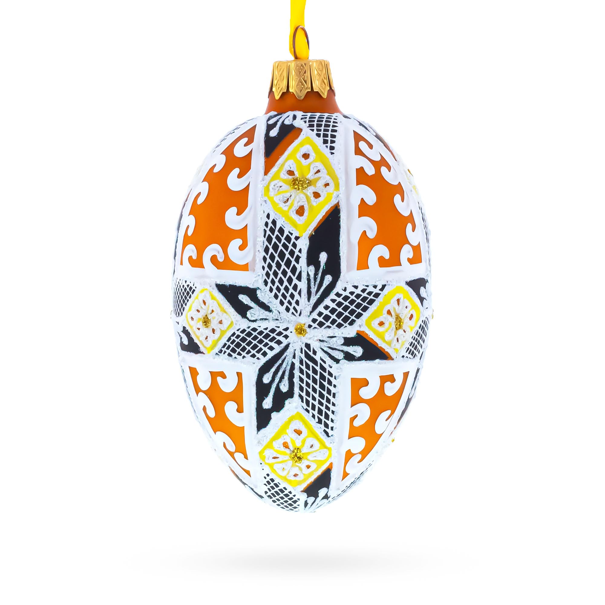 Œuf en verre flocon de neige suspension sapin décoration Noël transparente 4"