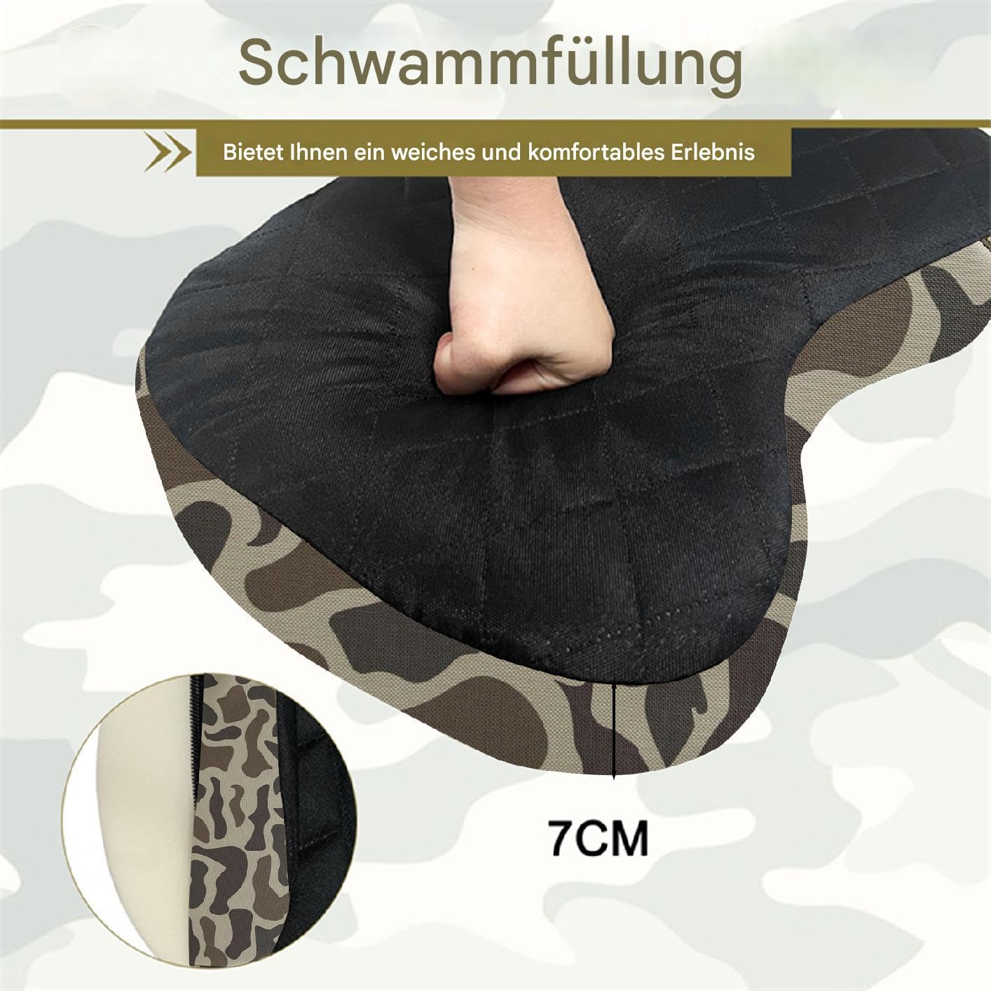 Generisch Jagd-Sitzkissen – Dickes, wasserdichtes Outdoor-Kissen für die Jagd, tragbare Sitzmatte für Camping, leichte Sitzkissen f́ür Ĵagd und Camping