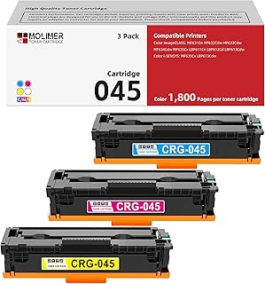 045 CRG045 High Yield Toner Cartridge Set Cyan Magenta Yellow Replacement for Canon CRG045 Color imageCLASS MF634Cdw MF632Cdw LBP612Cdw Printer Ink (3Pack, C/M/Y)