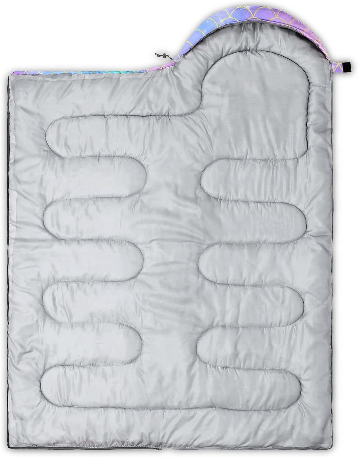 Kids Sleeping Bag for Boys Girls,Watercolor Mermaid Scales Print-Lightweight Warm Portable Outdoor Indoor-Waterproof Cold Weather Resistant Sleeping Bag for Camping Hiking(Scales)