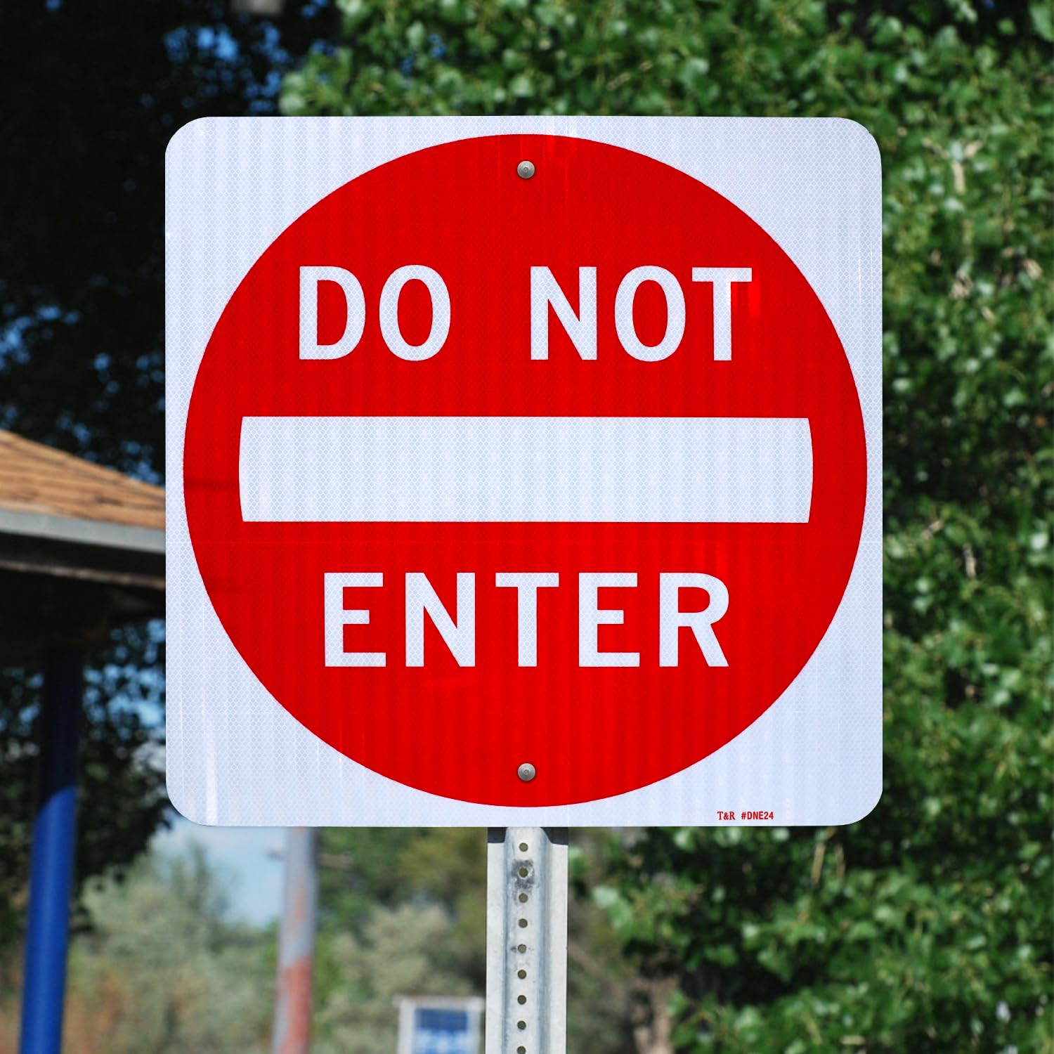 T&R Grand panneau de signalisation « Do Not Enter » - 61 x 61 cm - Feuille réfléchissante de qualité ingénieur - Aluminium antirouille - Résistant aux intempéries, imperméable à l'eau et à la
