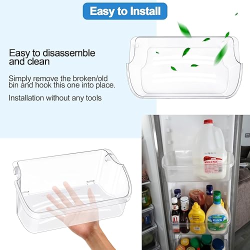 Miniatura 7 de Paquete de 2 estantes mejorados para puerta de refrigerador 240324502 compatible con Frigidaire Kenmore piezas de estante de puerta de refrigerador