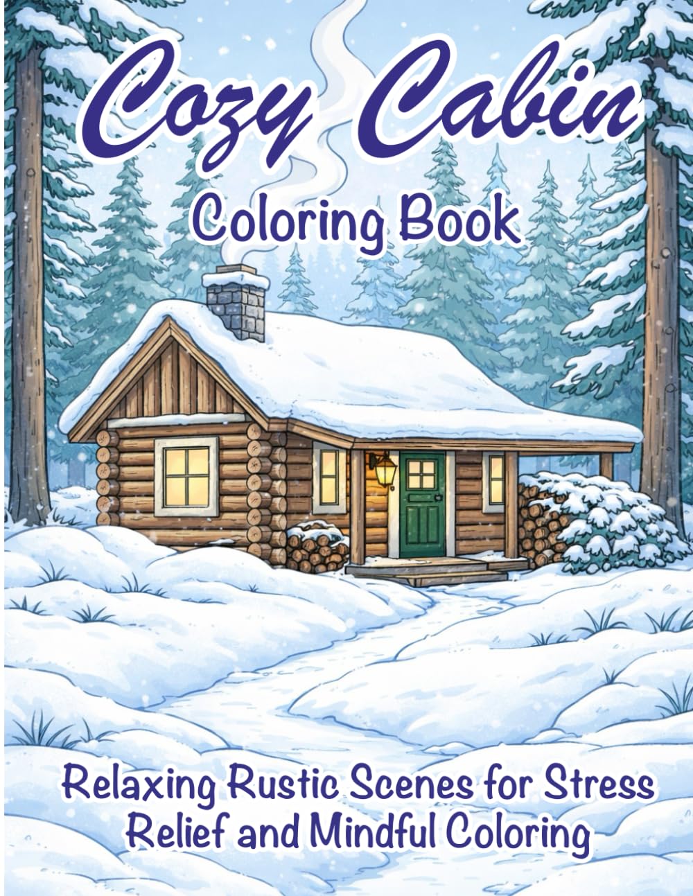 Cozy Cabin Coloring Book: Relaxing Rustic Scenes for Stress Relief and Mindful Coloring