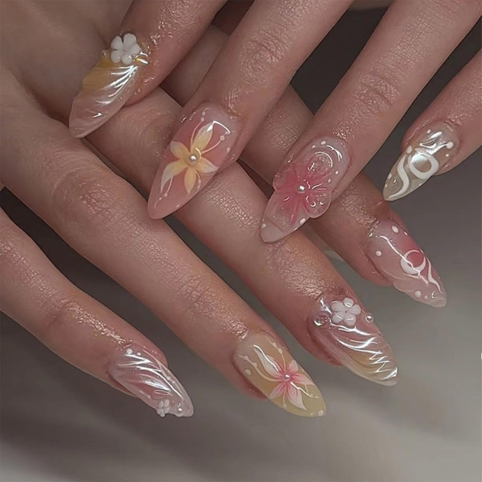 Press On Nails - Instant Almond French Tips -19