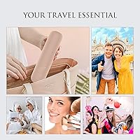 Vista 5 de Soporte de cepillo de maquillaje de viaje, bolsa cosmética de silicona anticaída magnética, organizador de herramientas de maquillaje portátil