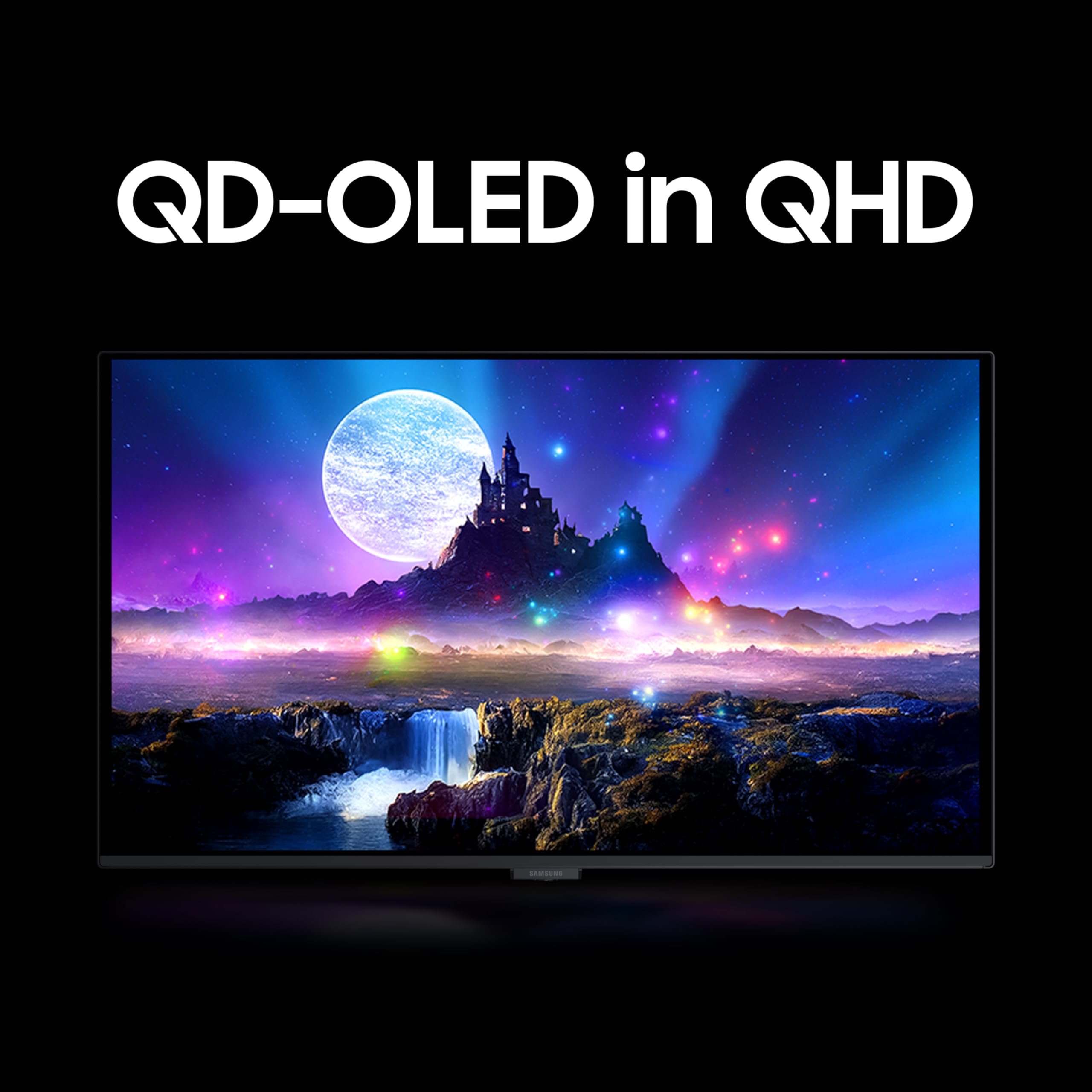 Samsung 27" Odyssey QD-OLED G5 Gaming Monitor (Smartchoice) |QHD 2560 x 1440|180 Hz|0.03ms|Pantone-Validated|G-Sync|Free Sync|Glarefree|Ports-DP,HDMI,Headphone|1 Billion Color| LS27FG502SWXXL|Black — Amazon image 2