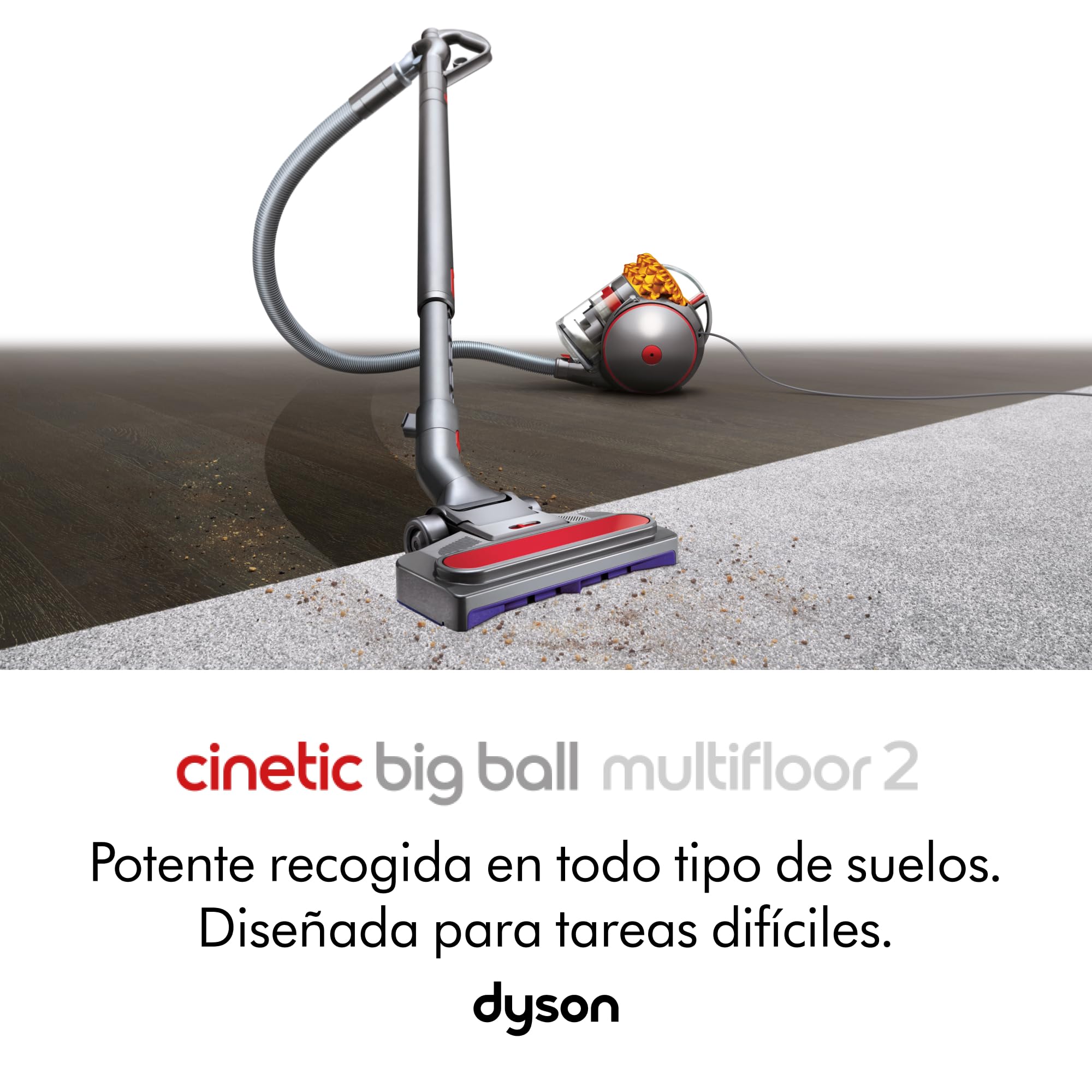 Dyson Cinetic Big Ball Multifloor 2 Aspiradora de Trineo sin Mantenimiento, 140 W, 1.63 Litros, 80 Decibeles, Amarillo