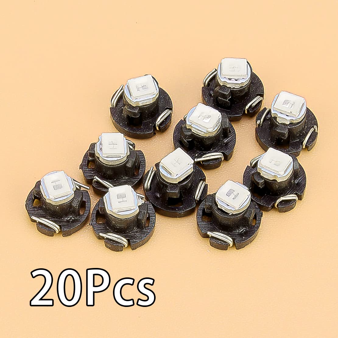 beler 20Pcs Car Blue T3 Neo Wedge 1-SMD LED Cluster Instrument Dash Gauge Climate Light Bulbs