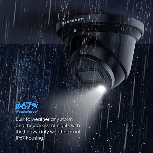Miniatura 7 de Amcrest 4K Night Color AI Torret IP PoE Cámara de visión nocturna a todo color de 49 pies cámara IP de seguridad micrófono integrado detección