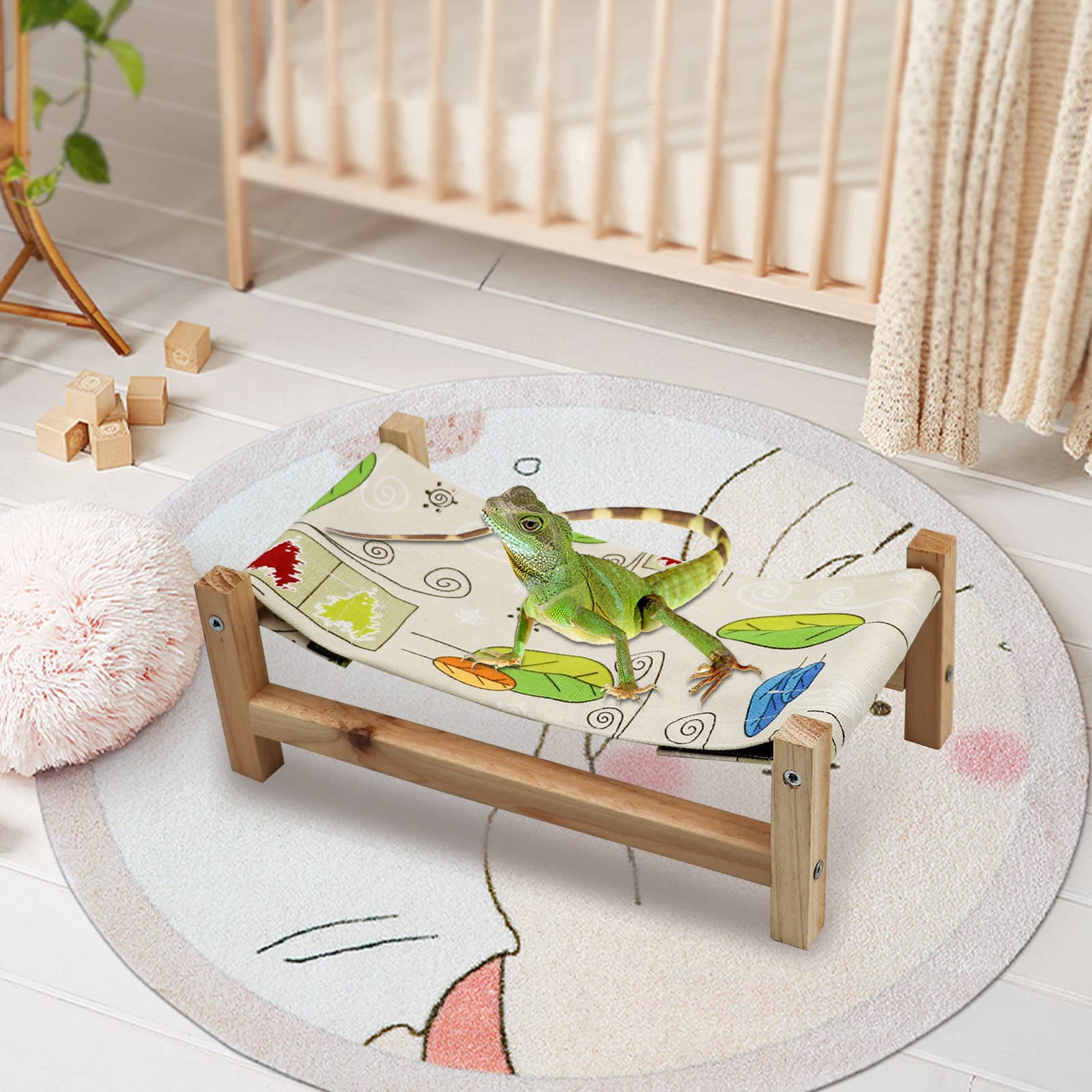 Amaca Per Rettili Con Ventose - Letto Sospeso Per Lucertole, Gechi, Piccoli Animali, 34.5x17cm - Foto 4