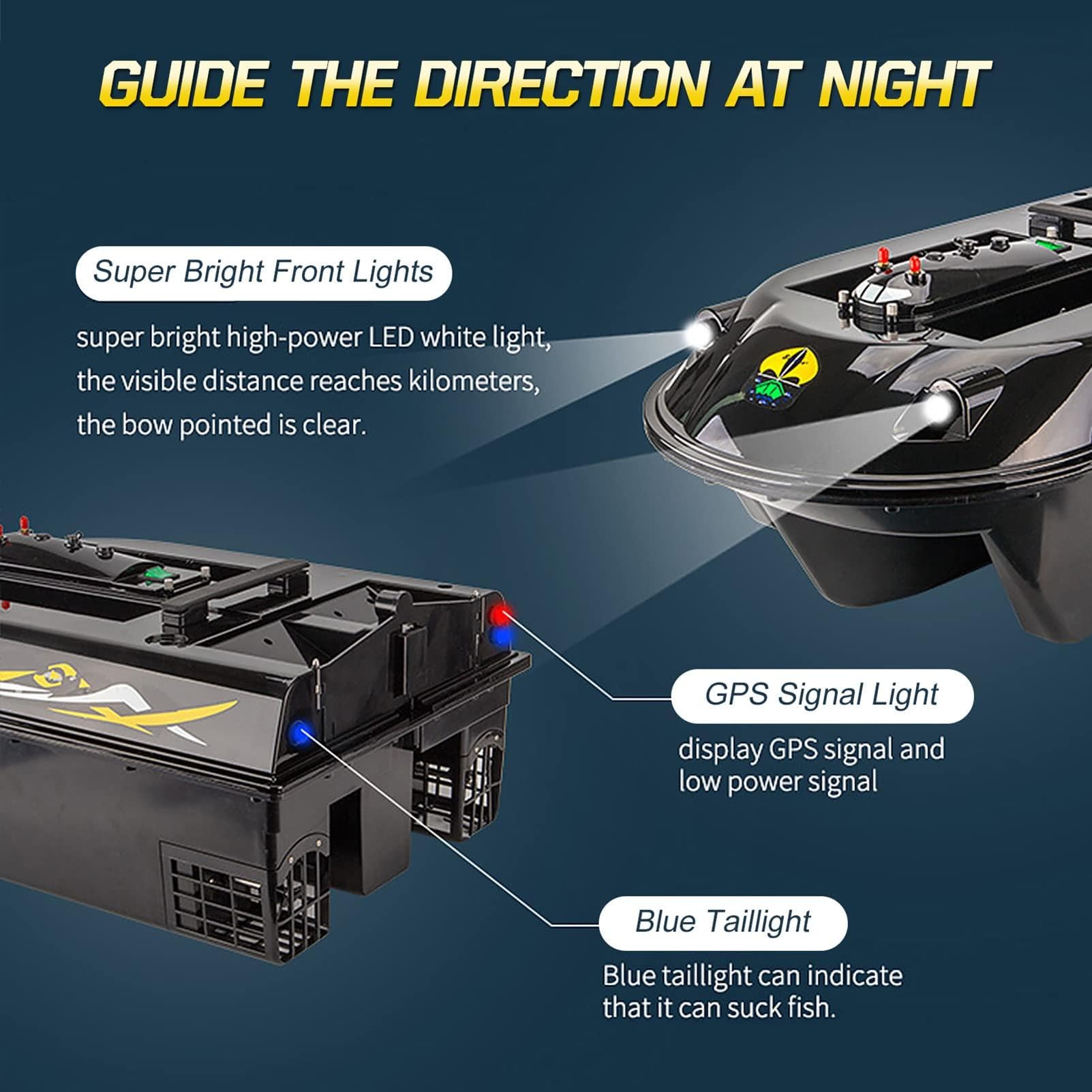 Barco de cebo GPS con control remoto antiatascos, retorno inteligente, 4 contenedores de cebo, 3 cascos, carga máxima de 8 kg, resistente al viento, motor silencioso