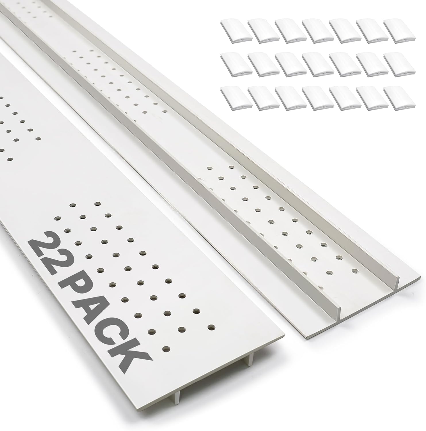 22 PCS 46" Soffit Vents Exterior Under Eave Soffit Vent Cover, PVC Continuous Soffit Vent with 21 PCS Connector Clips, 1-3/5" Vented, 84 Ft Total Length