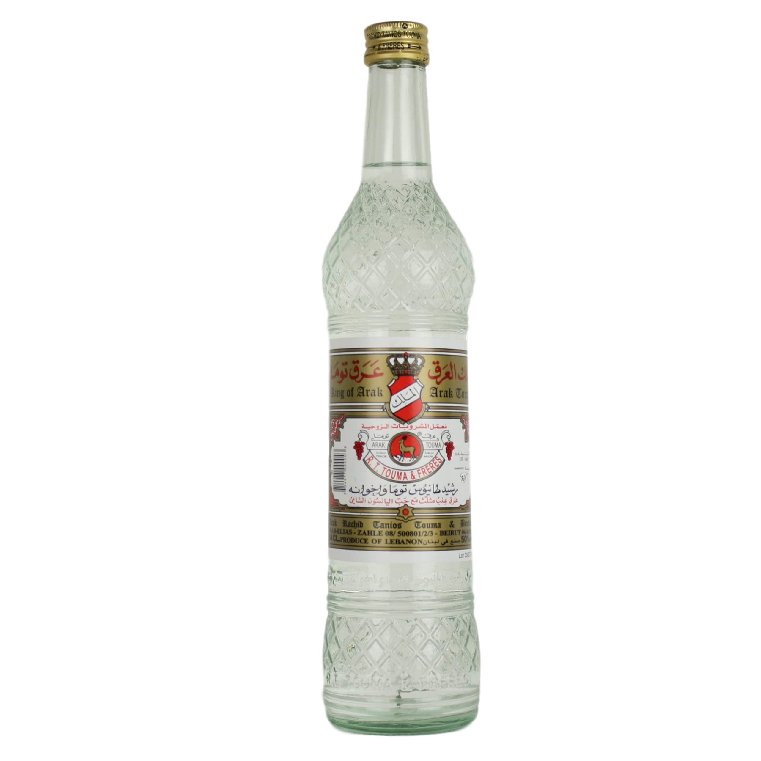 Touma - Original libanesischer Arak, Anisschnaps 50% Vol. - Arrak in edler 0,5 Liter Glasflasche