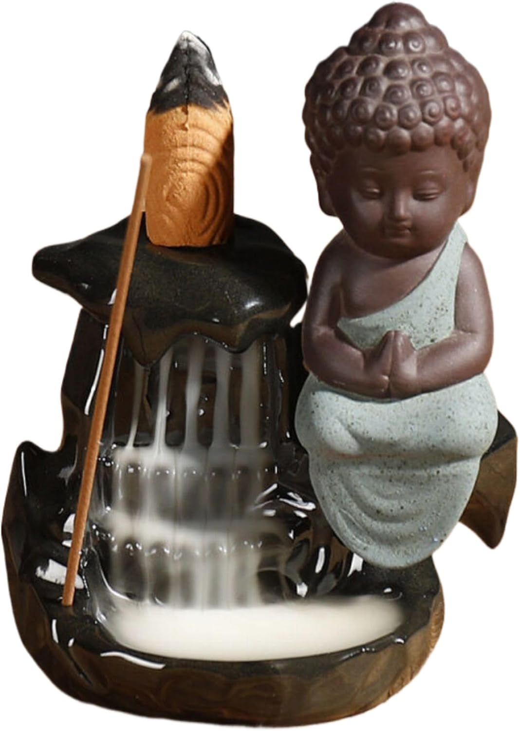 Home Decoration,新品 Ceramic Incense Holder 陶瓷倒流 Incense Burner Stick 创意高山流水如来禅意家居摆件-11269