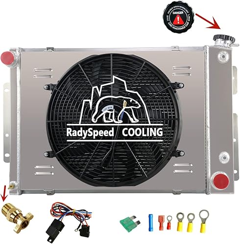 Ventilador de 3 filas de radiador para Chevy Camaro 67 68 69 Big Block Pontiac Firebird 23 pulgadas Radiador de repuesto para Chevy Camaro Pontiac