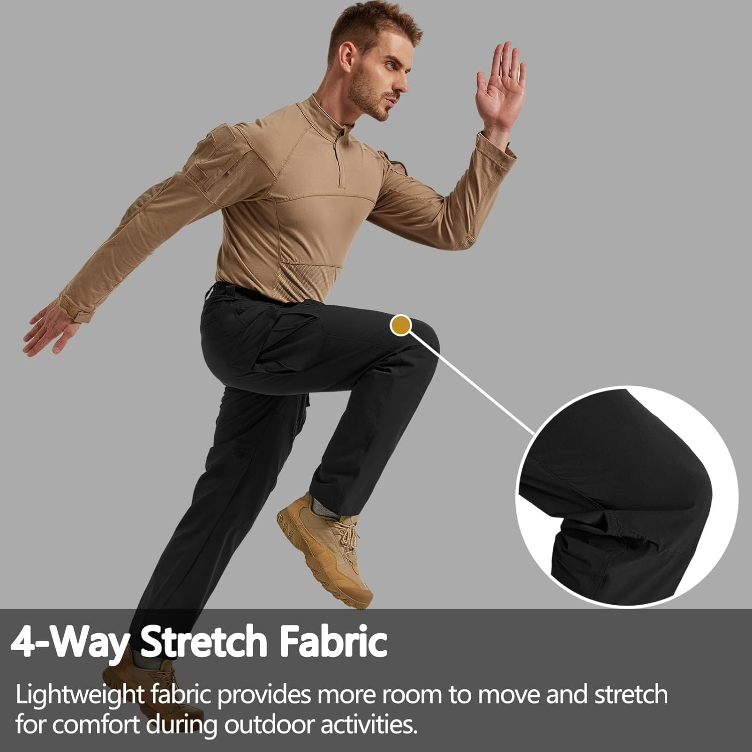 Men's Quick Dry Cargo Pants Water Resistant Tactical Pants Lightweight Stretch Outdoor Work Hiking Pants - Image 5