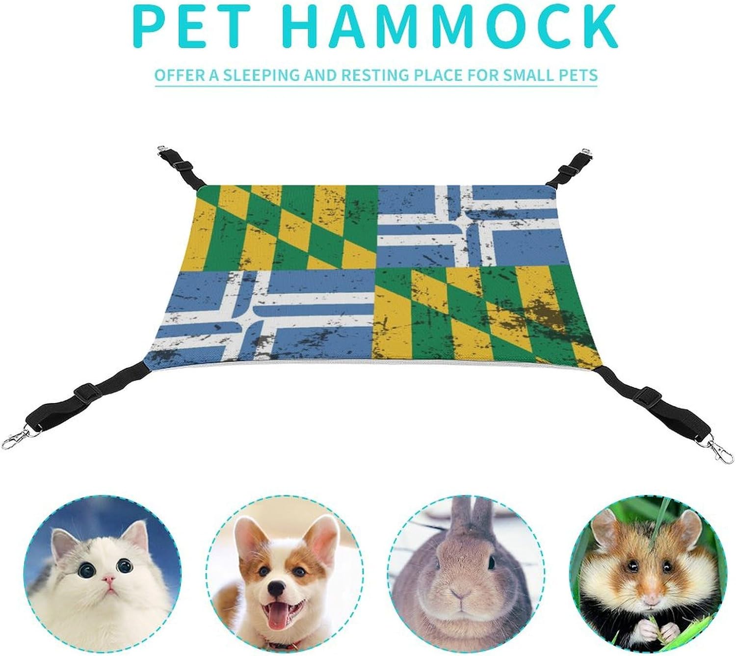 review Retro Maryland Style Portland Flag Cat Hammock- Comfort & Style Soft Pet Bed for Cat Puppy Or Small Pet