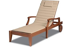 Classic Accessories Water-Resistant Chaise Lounger Cushion in Antique Beige