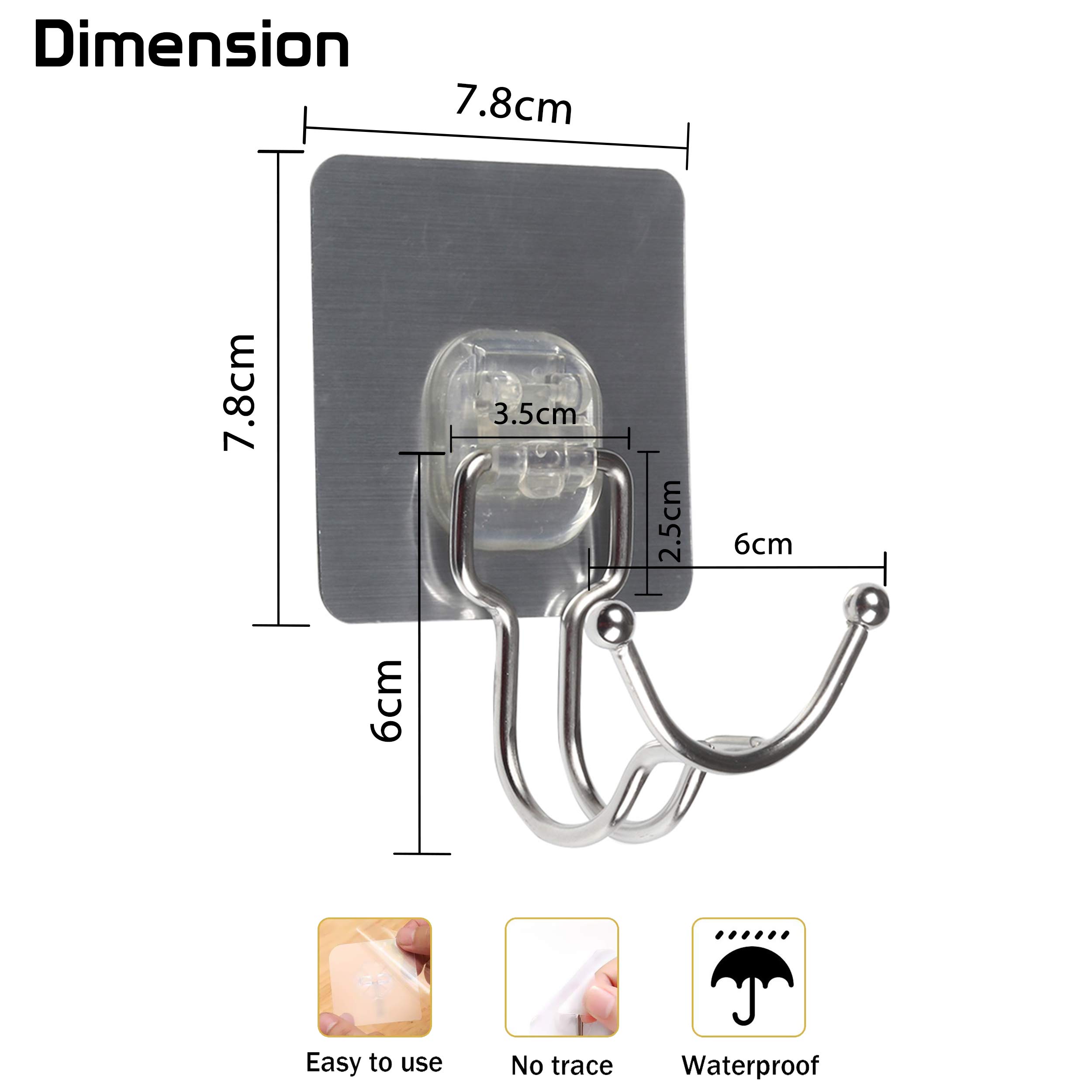 HOKIPO Magic Sticker Hooks - No Drill Wall Hooks -6 HOKIPO Magic Sticker Hooks - No Drill Wall Hooks -6