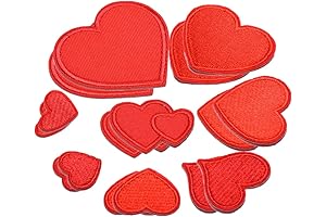 16-Piece Grinch Heart Embroidery Iron-On Patches