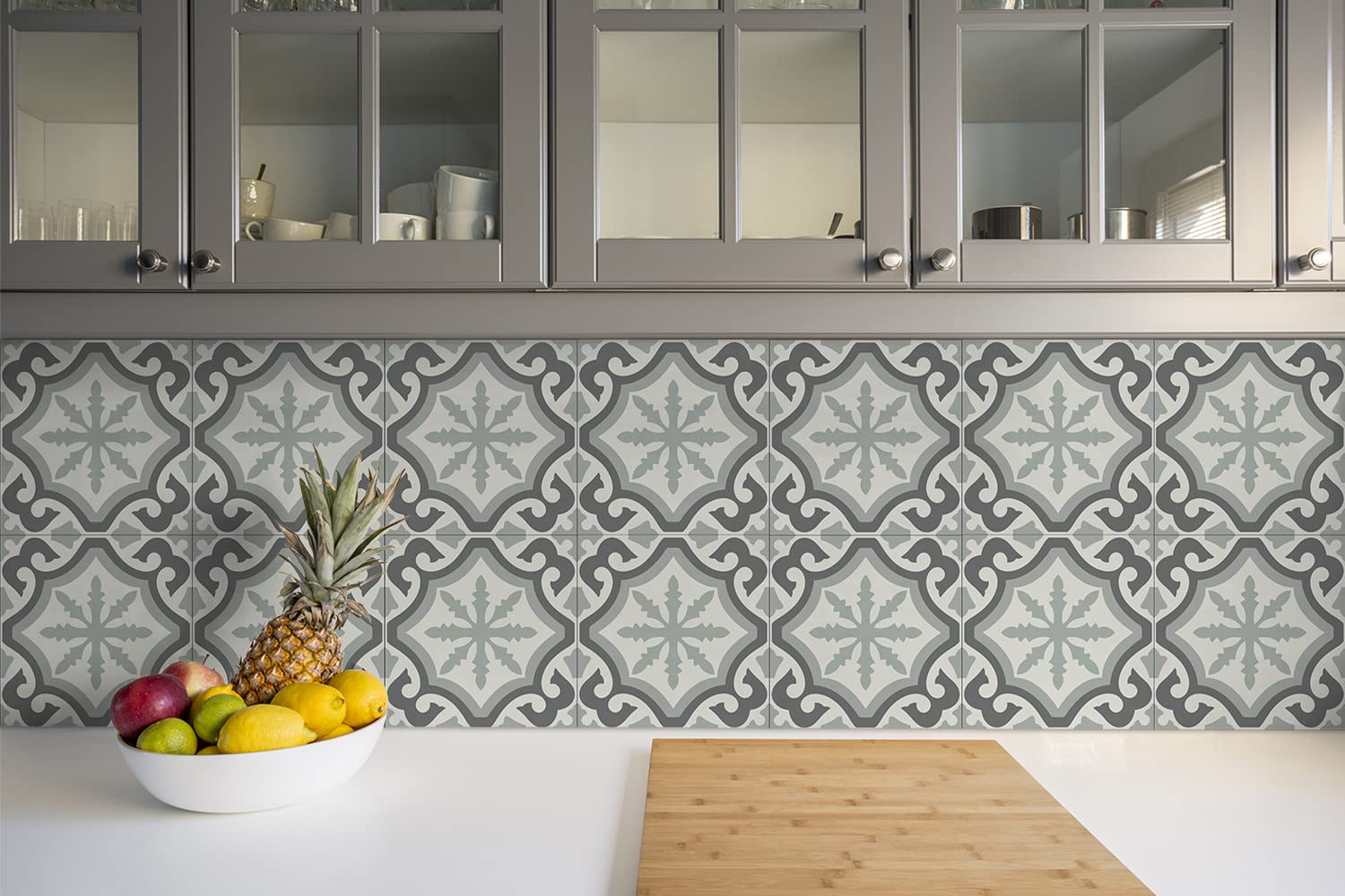 Decormat Suelo Azulejos 9 Piezas 30x30cm Baldosas de vinilo autoadhesivas PVC - Peones de ajedrez