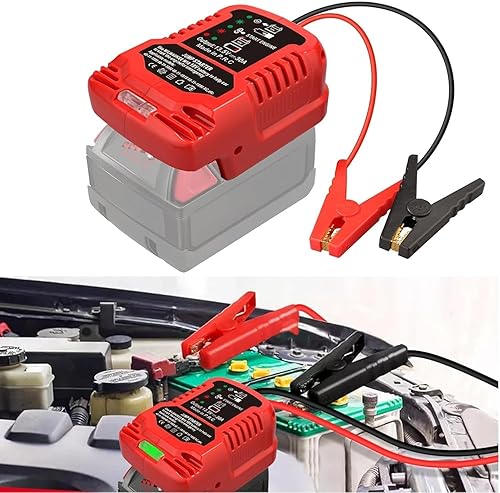 Adaptador de cables de puente para batería Milwaukee M18 de 18 V M18, motores diésel de hasta 3.5 L, batería portátil de arranque de coche de 12 V,
