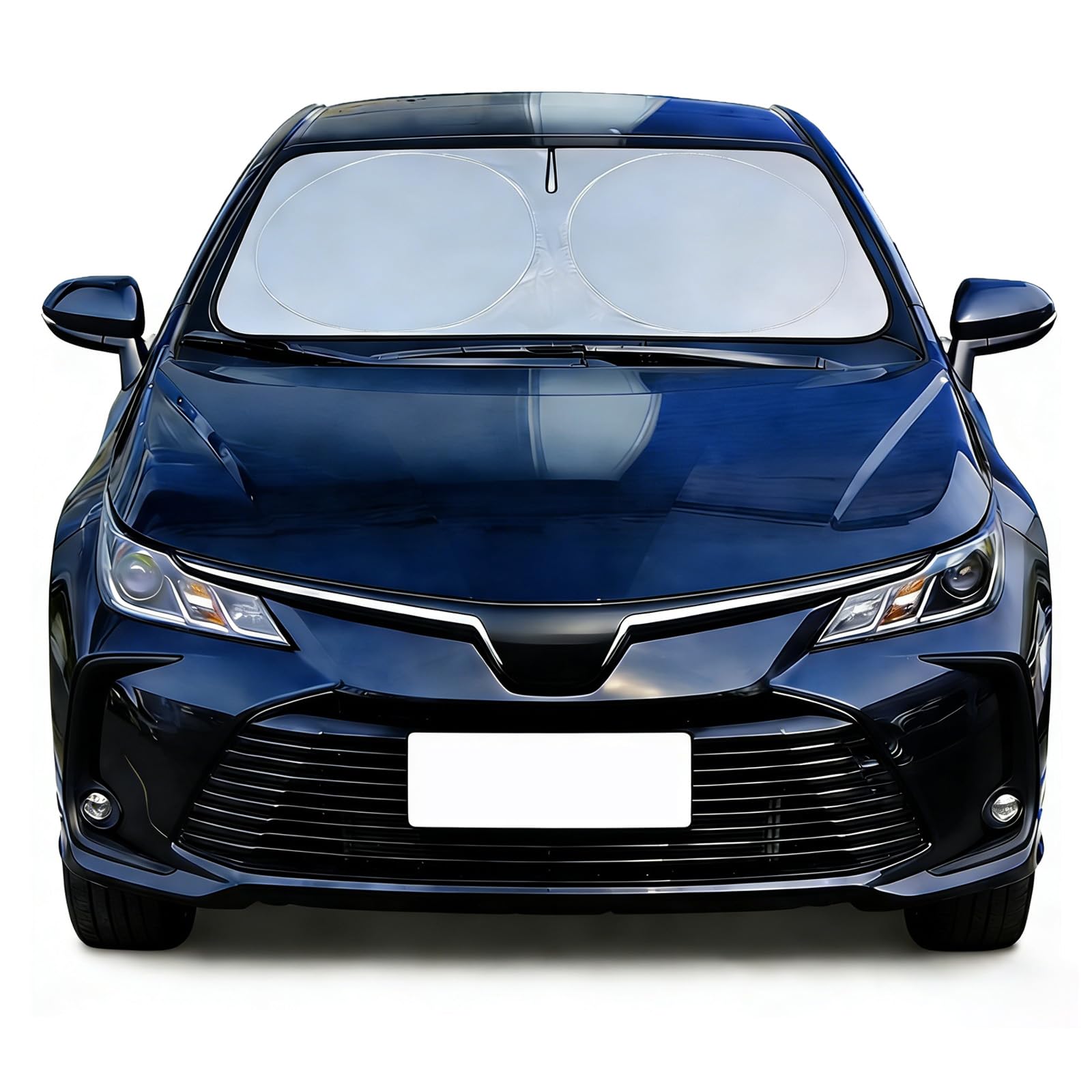 for Toyota Corolla 1990-2025 Windshield Sun Shade, Front Window Sunshade for 2022 Corolla Prius Yaris Sienna Toyota C-HR 2018-2023 Custom Fit Windshield Cover Sun Visor 210T Reflective Car Accessorie