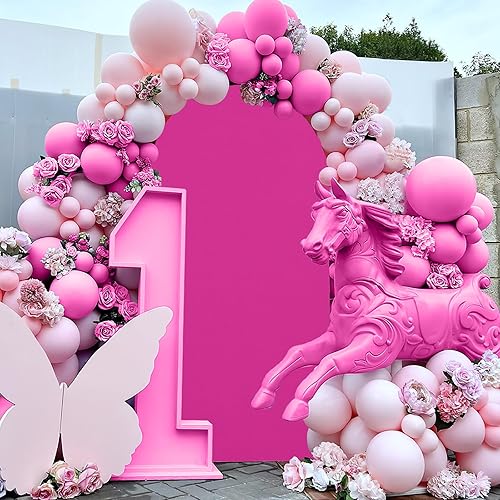 Tela de telón de fondo para arco de fucsia, cubierta de arco de elastano para boda, cubierta de arco de elastano elástica de doble cara para