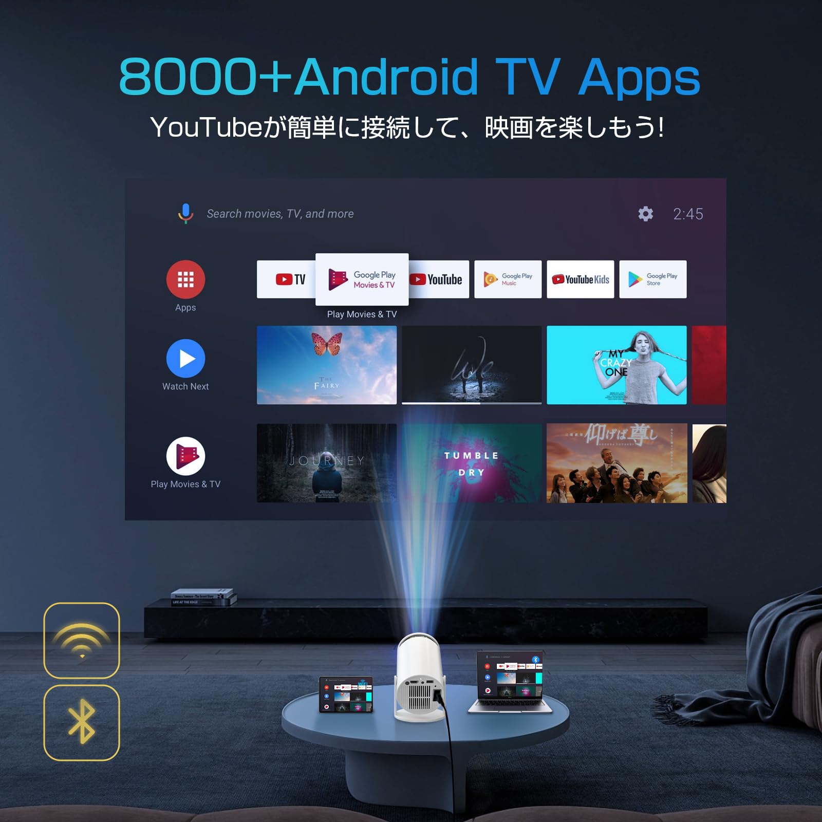Amazon.co.jp: Boleve プロジェクター 家庭用 小型 【Android TV搭載