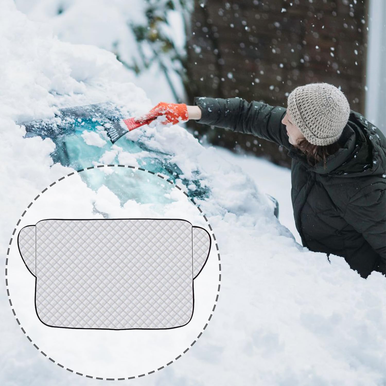 Copri Parabrezza Antighiaccio per Auto Inverno 140x95cm