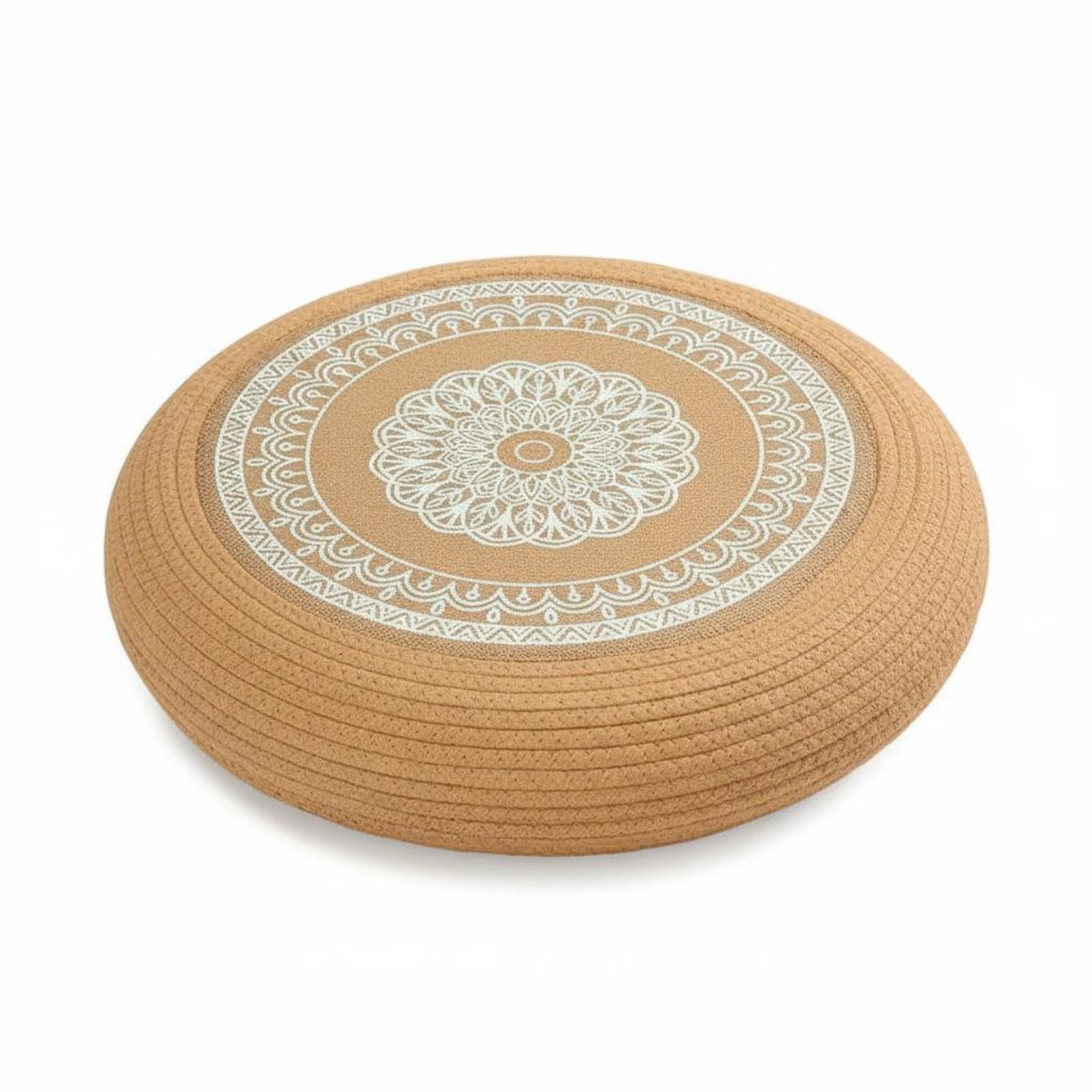 Jute Rope Cushion Reinforced Tatami Seat Cushion Thick Padded Home Furnishing for Living Room, 50x50x10cm, White Plum-image-15