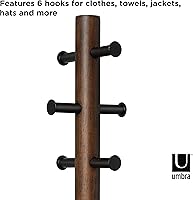 Vista 5 de Taburete y perchero Pillar de Umbra, color negro/nogal