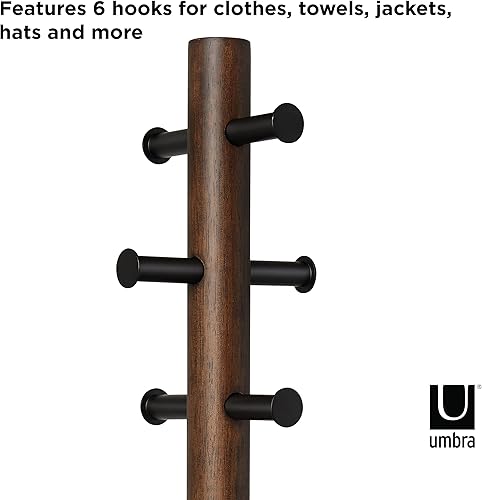 Miniatura 5 de Taburete y perchero Pillar de Umbra, color negro/nogal Negro/Nogal,blanco (White/Natural),https://www.amazon.com/dp/undefined