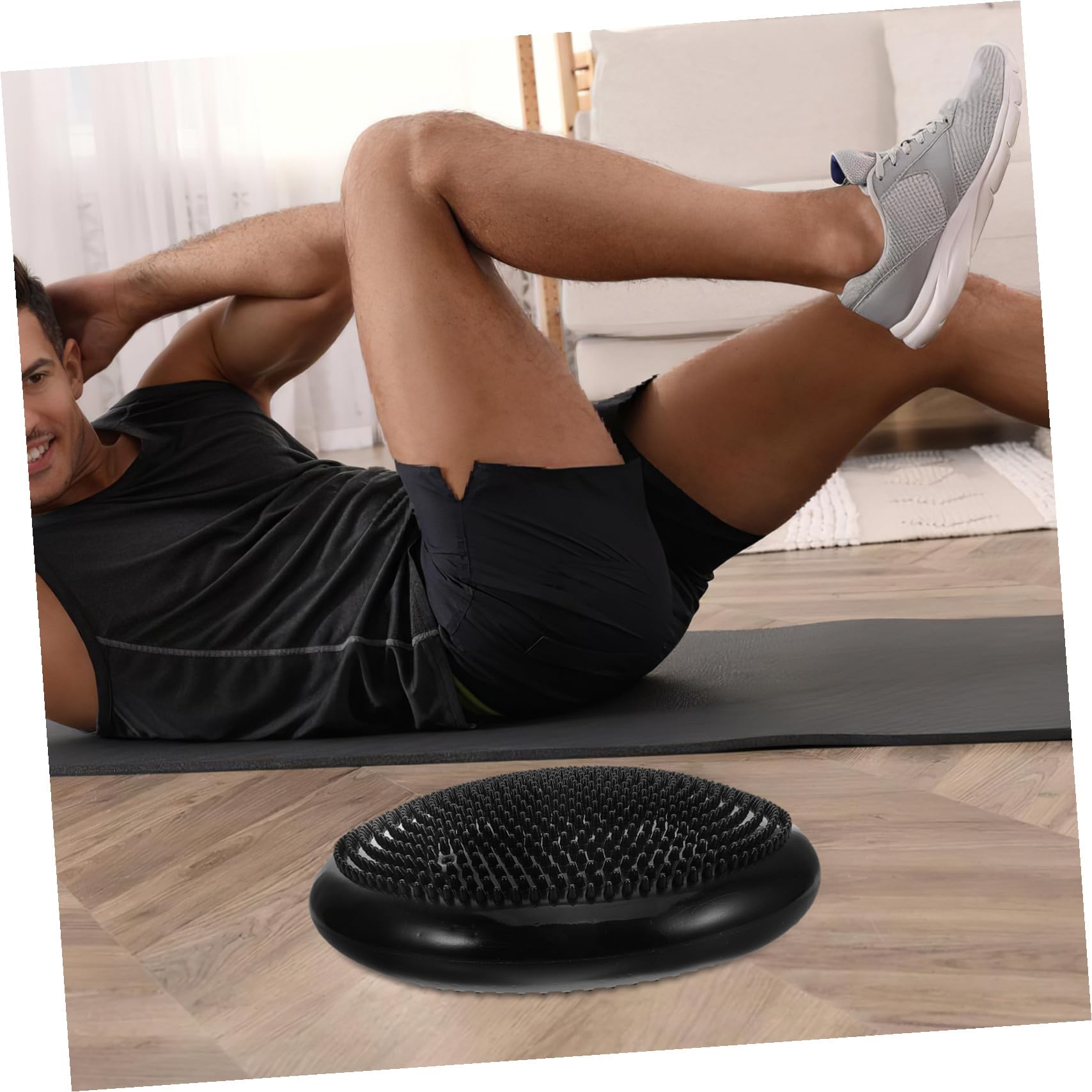 2 Stück Aufblasbares Rundes Yoga Balance Kissen aus Pvc