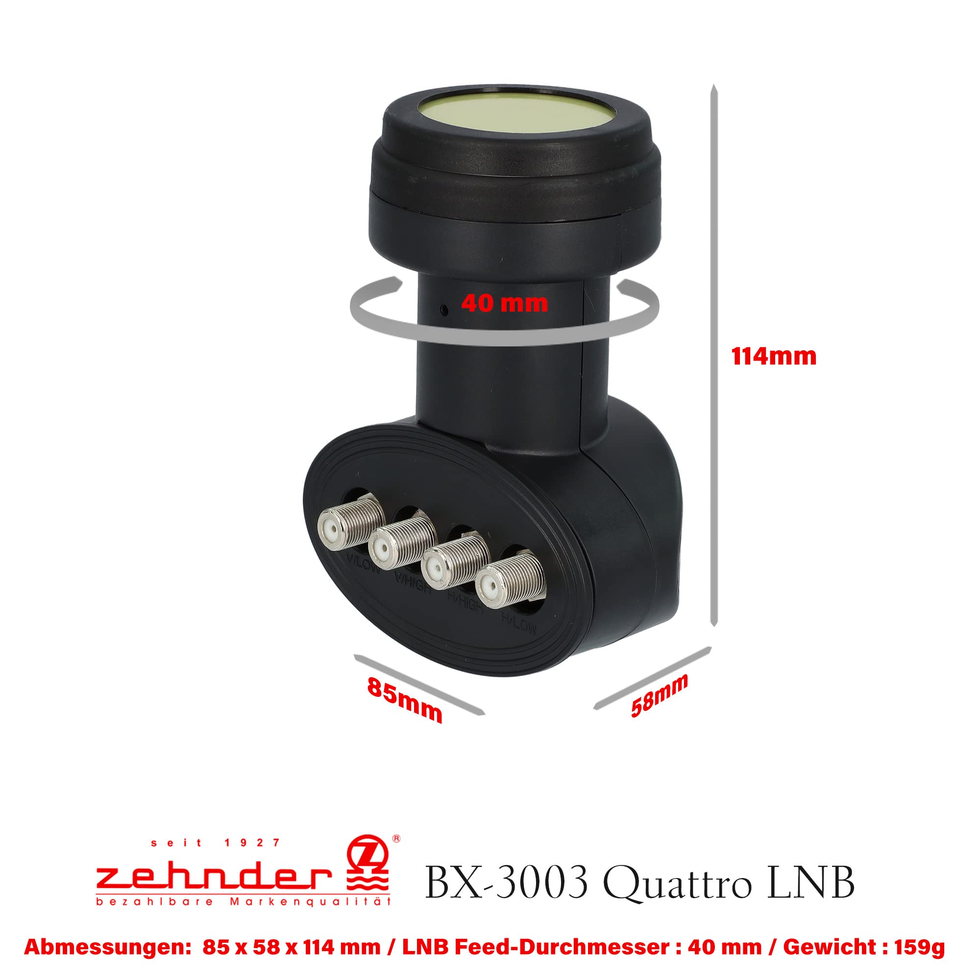 [ 2 X test molto buono*] Dieci Quattro LNB con schermatura LTE e protezione UV Sun Protect, adatto solo per commutatore multiswitch, nessun collegamento diretto possibile, 4K HD LMB, per antenna