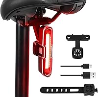 DONPEREGRINO B2 110 Lumen Bike Tail Light - USB-C Rechargeable Rear Light, 5 Red/Blue Modes, IPX5 Waterproof, Quick Release Saddle/Seatpost Mount