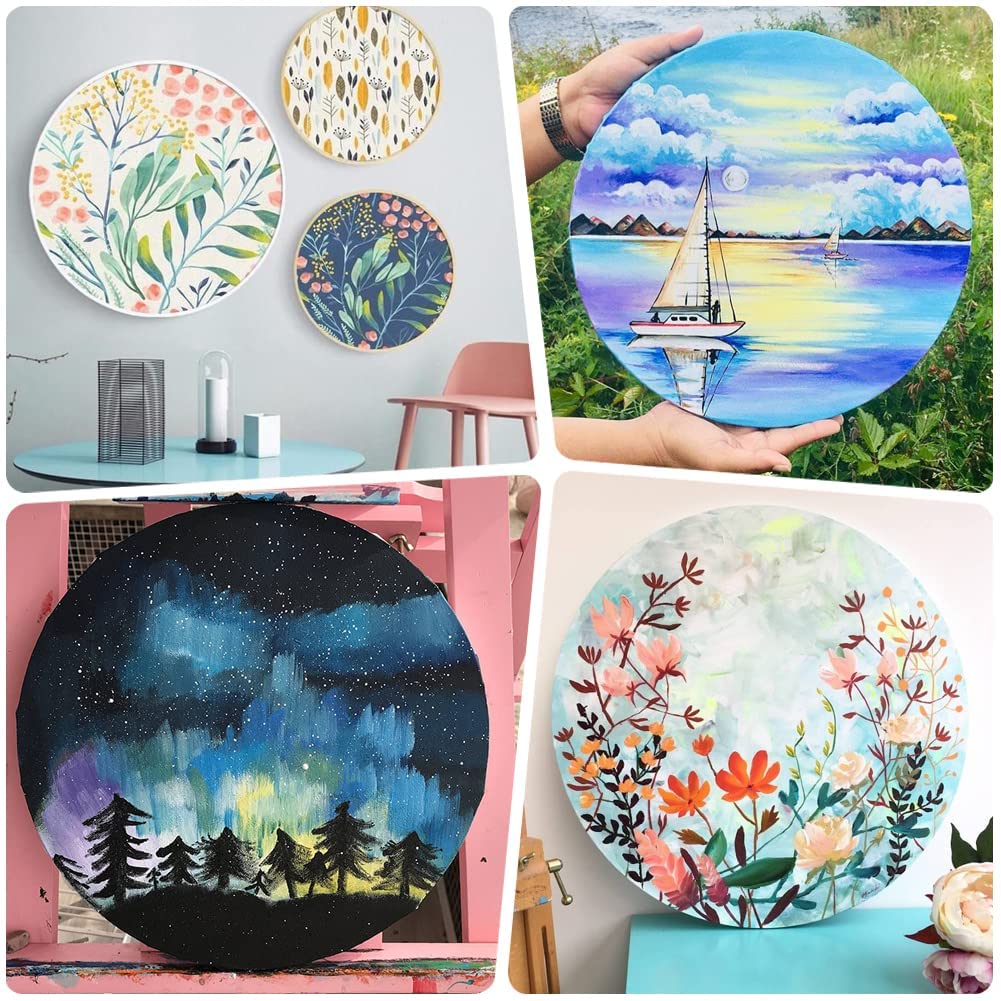 Amazon.co.jp: UHAPEER キャンバス 丸 画材セット【30cm、25cm、20cm