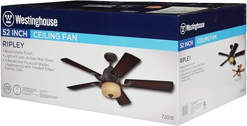 Miniatura 3 de Westinghouse 7201800 Ripley Brownstone 52 Ventilador de techo con luz