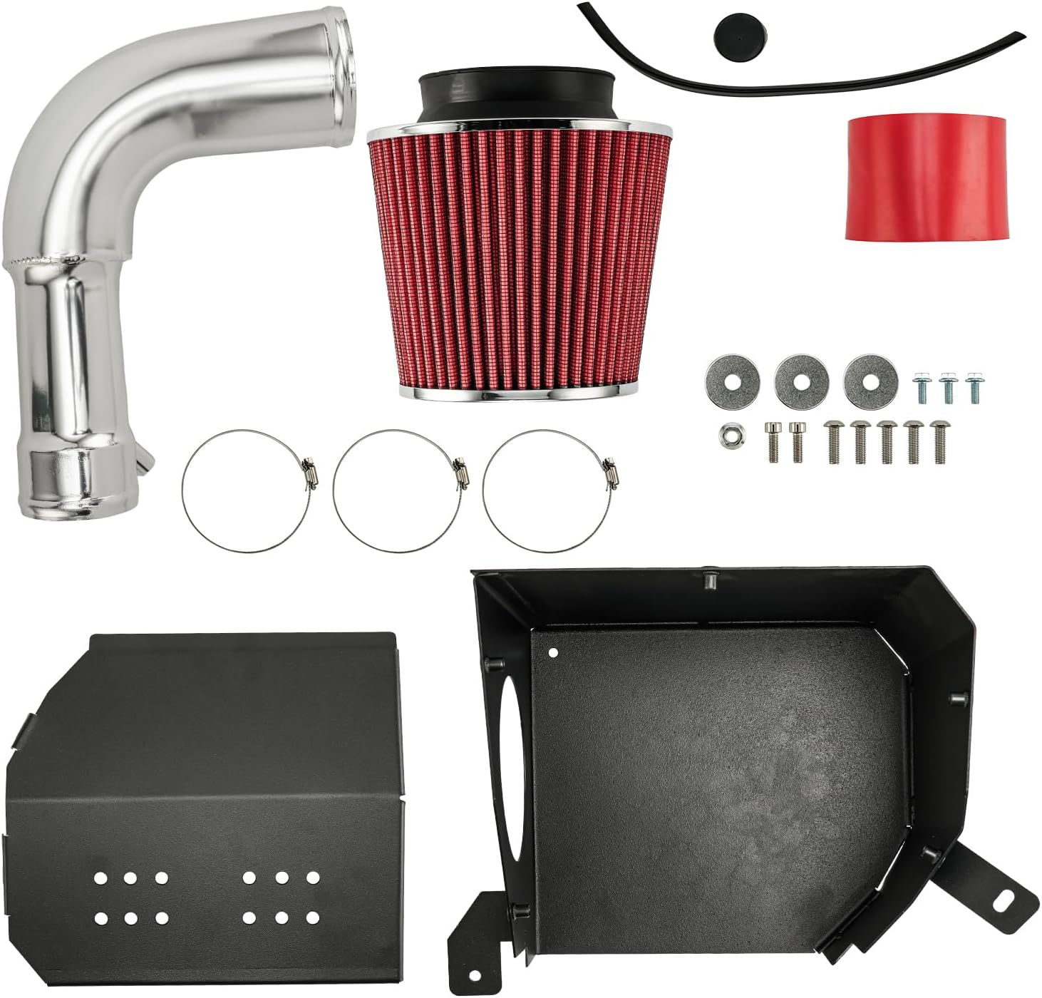 KAX 3.5 inch Cold Air Intake System Kit + Heat Shield Compatible with 2013-2020 FR-S, BRZ, 2017-2020 Toyota 86, Red