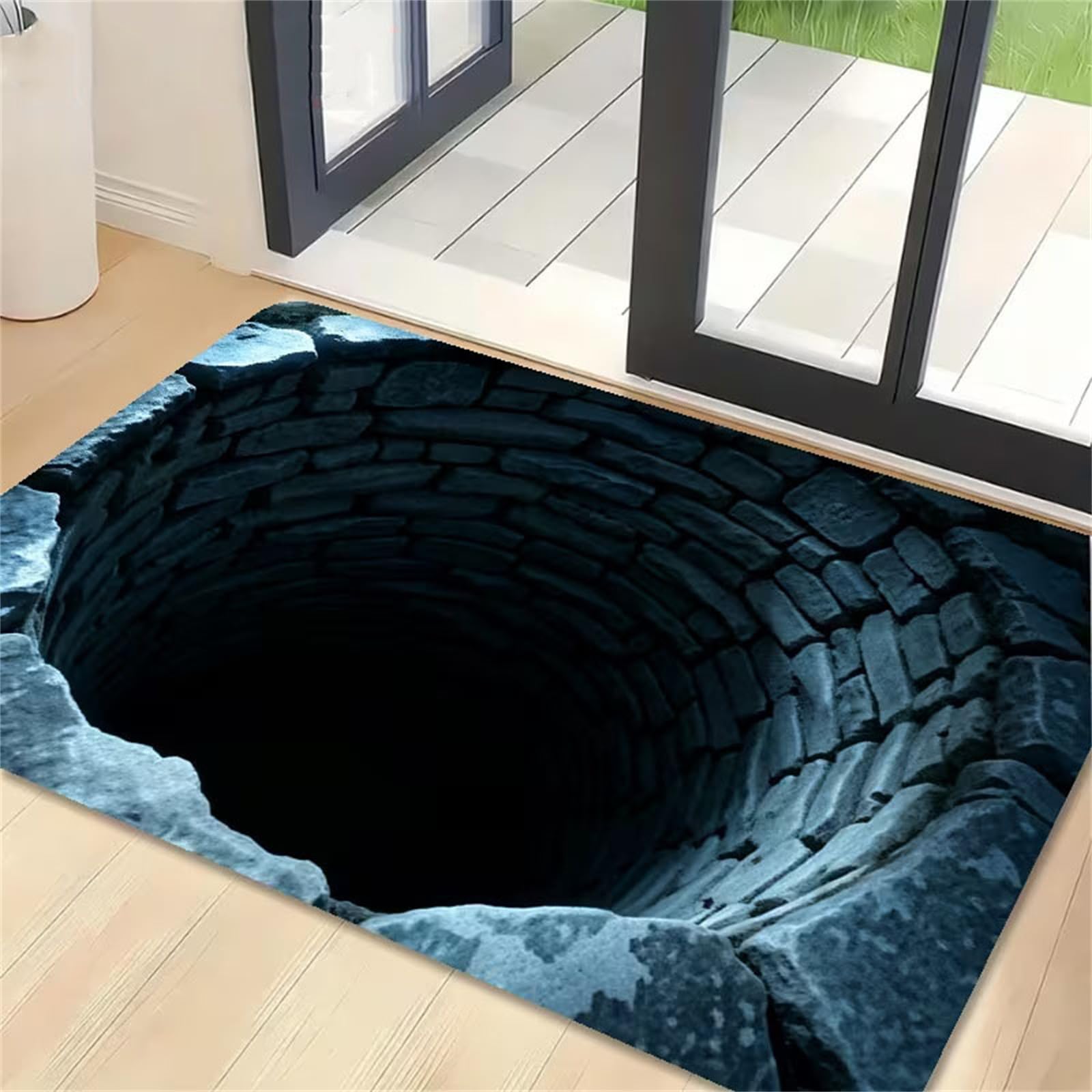 GAENZA Paillasson 3D À Effet D'illusion D'optique, Tapis Antidérapant