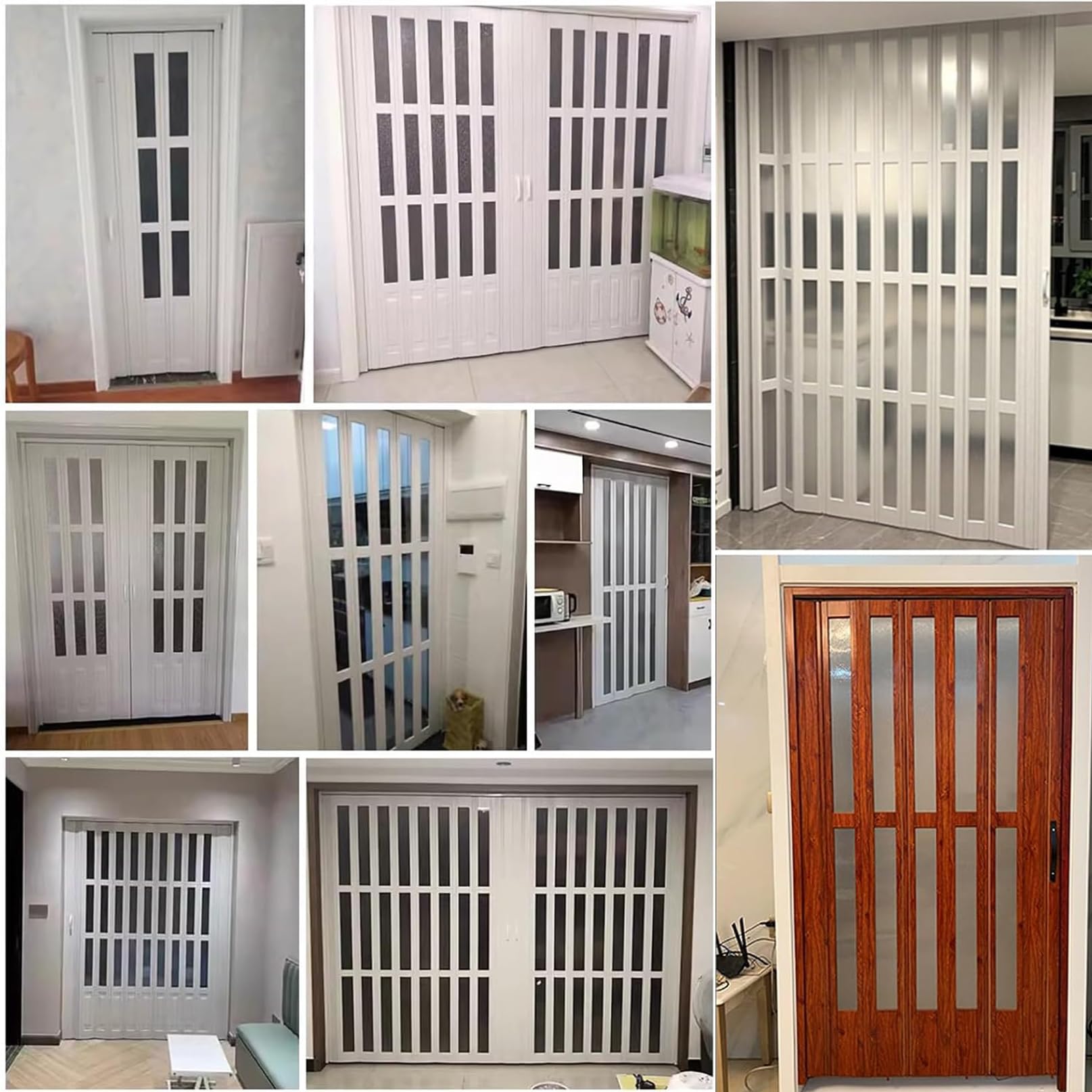 Portail Coulissant Intérieur Pliable 80in, Porte Accordéon Interieur, Porte coulissante à soufflet, Porte de Salle de Bain de Chambre à Coucher, pour salle de bain, chambre, buanderie, cuisine