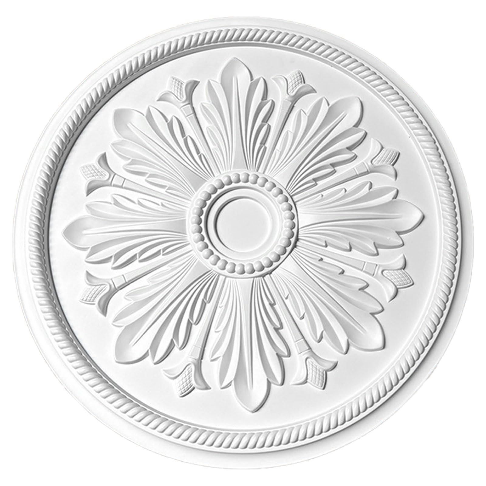 Foelanne White E Round Ceiling Light Medallion White Multiple Sizes(,60Cm)