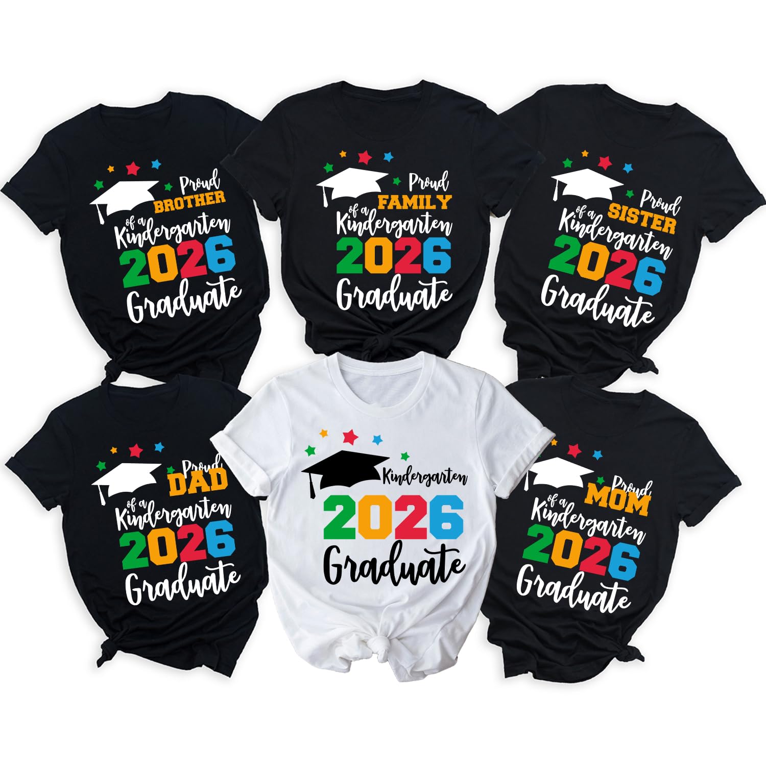 DT POD Kindergarten Graduation Shirts 2025, Proud Mom & Family Matching T-Shirts, Graduate Squad - Unisex-Adults & Families, Medium, Option-04,