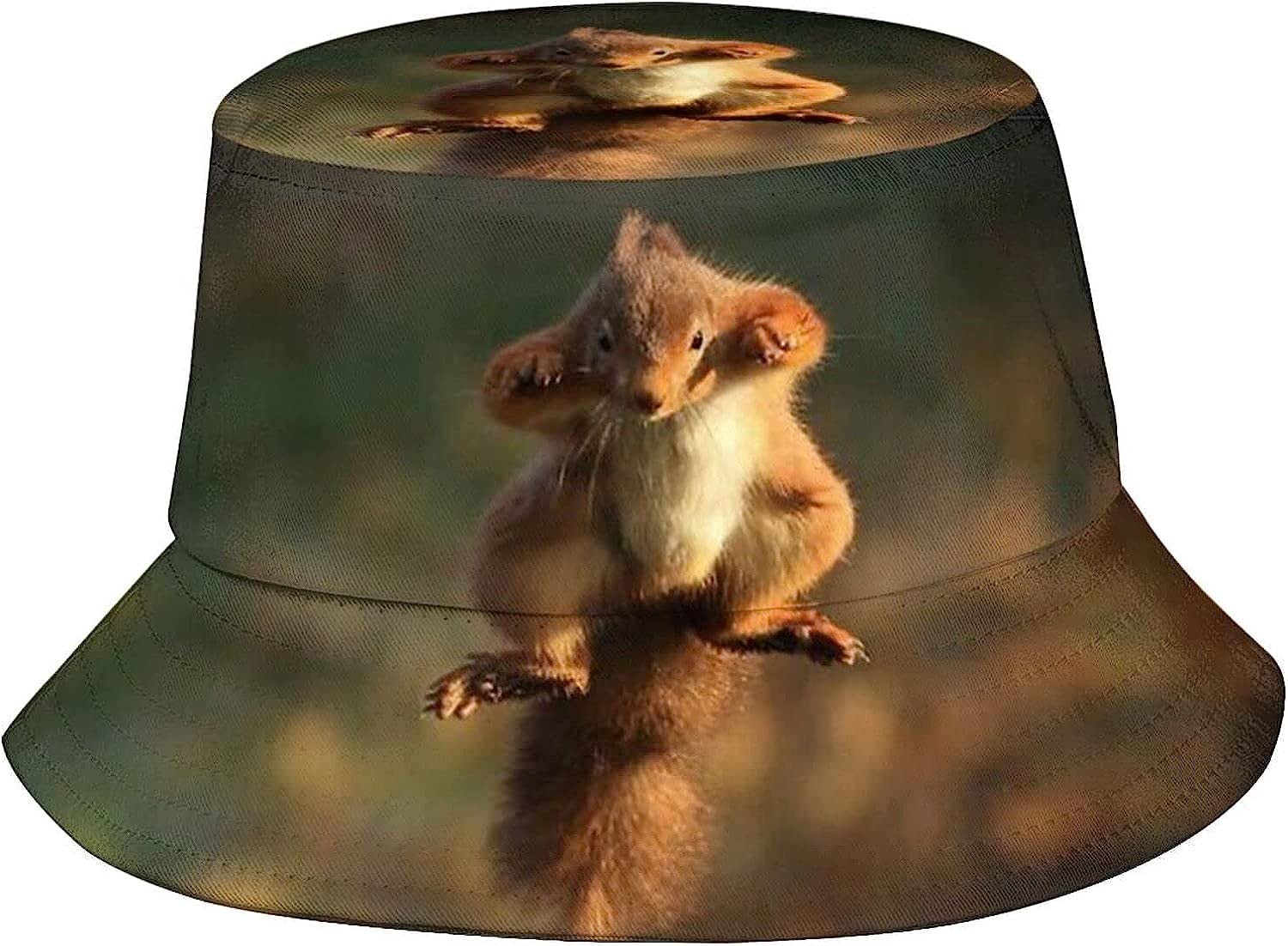 Squirrel Bucket Hat Cute Animal Bucket Hat Happy Muharram Hat Fisherman Hatt Sun Hat for Women Men