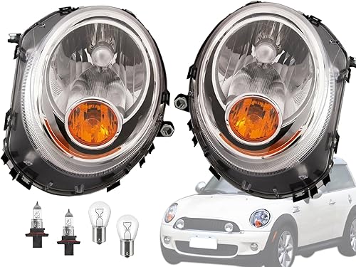 Auto Parts Avenue APA - Luz de cabeza de repuesto para Mini Cooper 2007 2008 2009 2010 2011 2012 2013 2014 2015 Mini Cooper amarillo diseño Pasajero